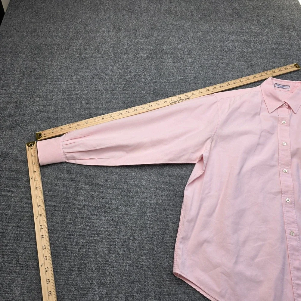 Alain‎ Figaret Paris Mens Pink Oxford Button Down Shirt Size 44 17.5 Long Sleeve